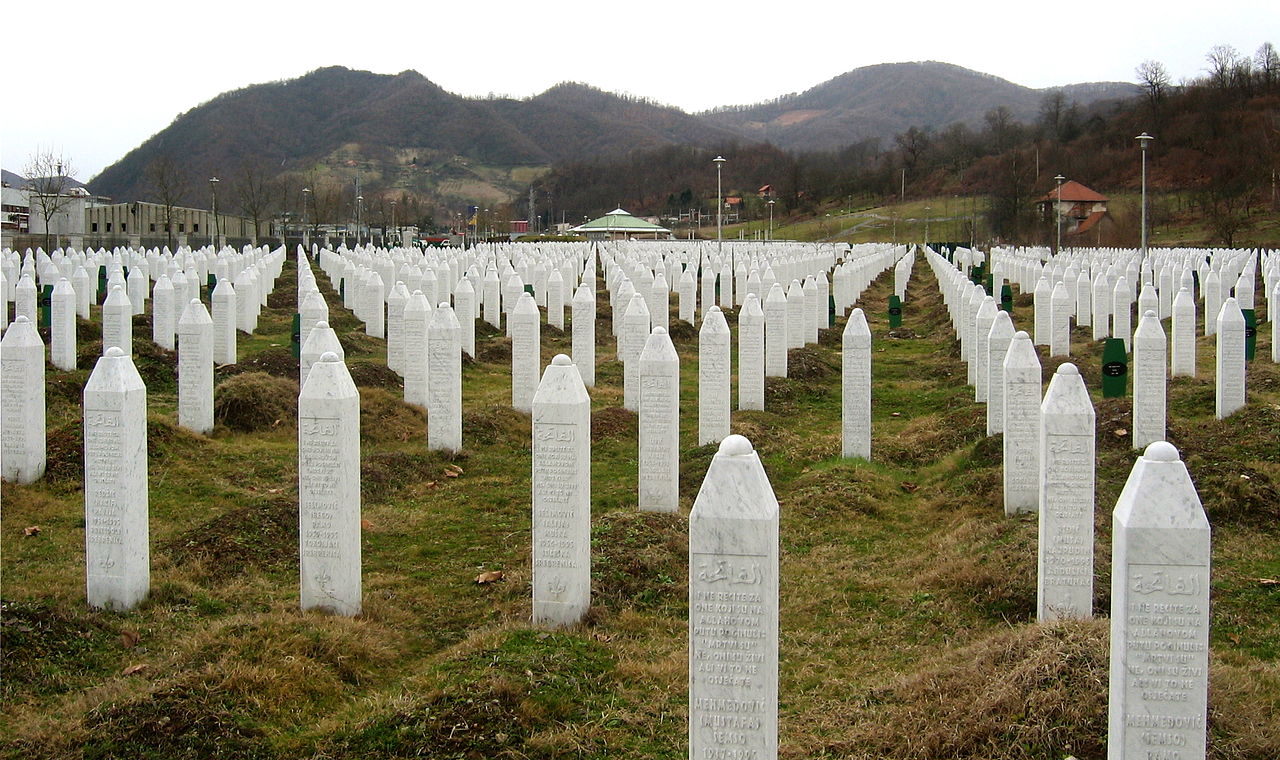 Gravestones at the Potočari genocide memorial near Srebrenica