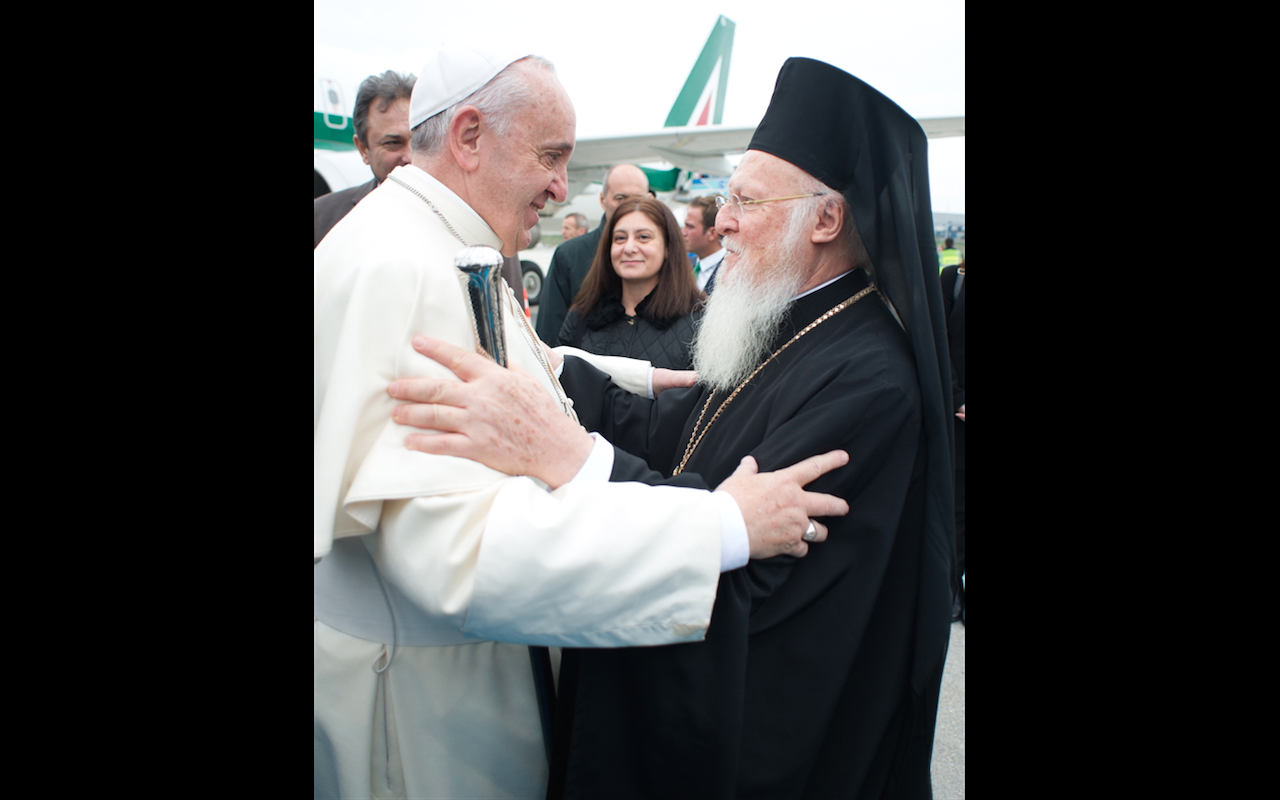 Pope Francis and patriarch Bartolomeo