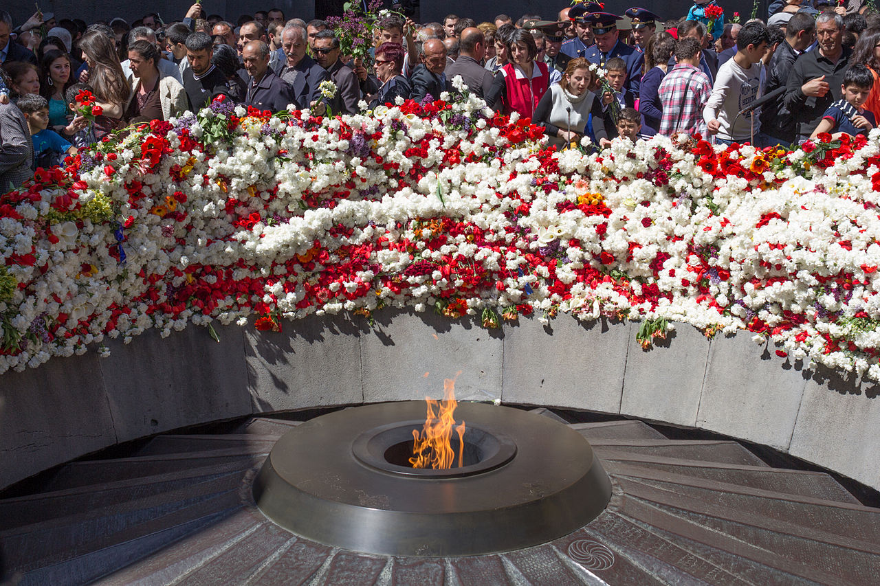The eternal flame at the Tsitsernakaberd Memorial in Yerevan