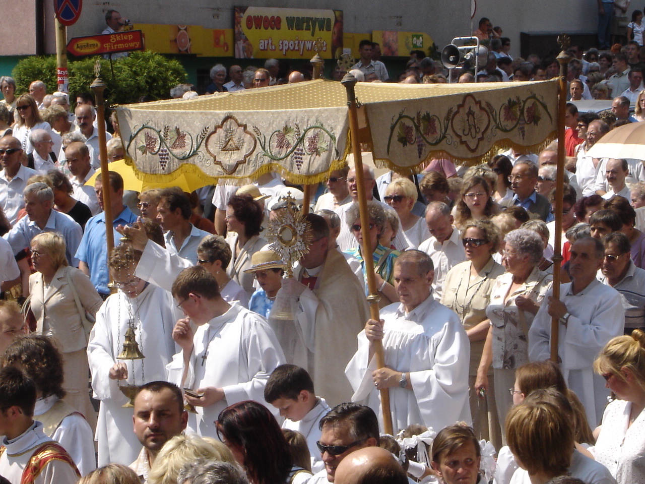 The Blessed Sacrament exposed in procession in Poland