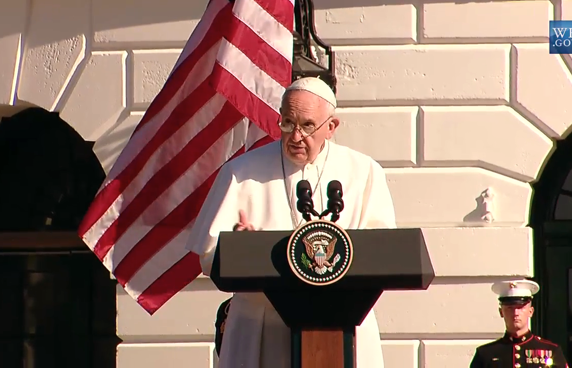Pope Francis speaking in the White House - 23 Sept. 2015